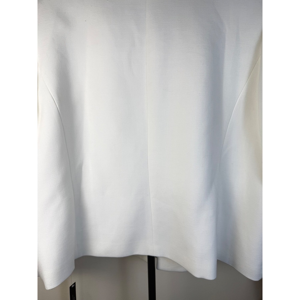 Tahari Arthur Levine Women White Blazer Gold Zip Shoulder Pads size 22W Business - Picture 12 of 15